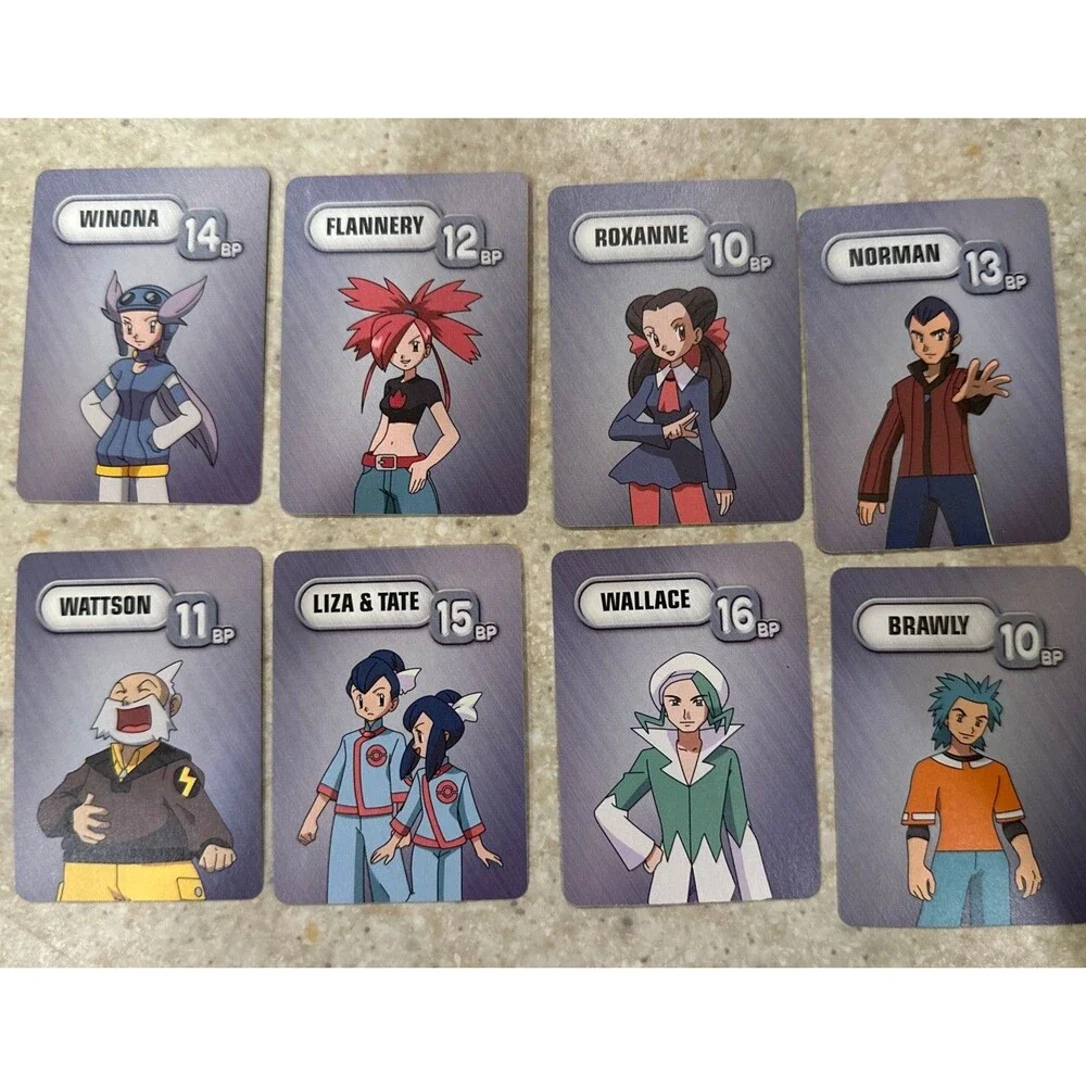 2005 Pokemon Master Trainer Board Game Replacement Part 8 Gym Leader Cards